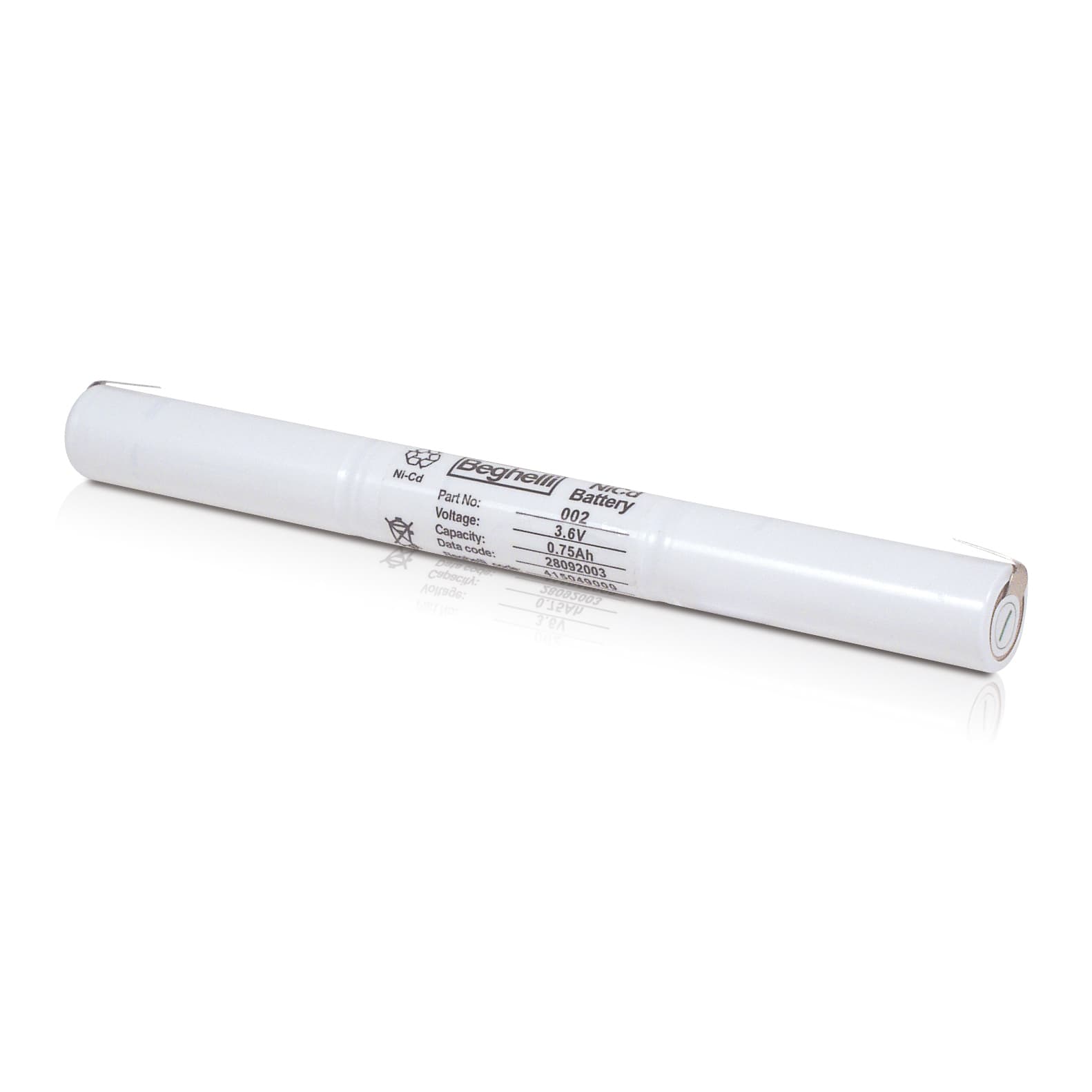 BEGHELLI - Batteria NC HT Nichel Cadmio 3.6V 0.75AH AA STILO 750MAh Size AA.