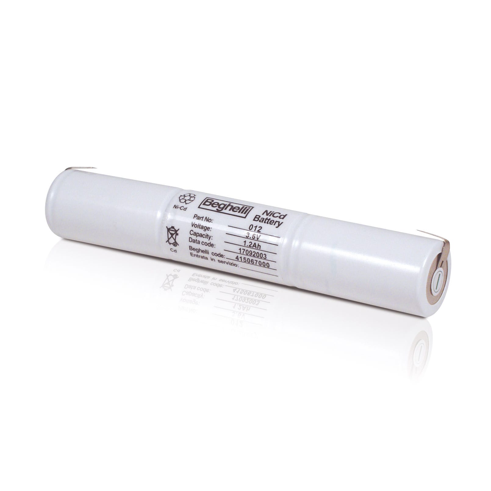 BEGHELLI - Batteria NC HT Nichel Cadmio 3.6V 1.2A SC STILO. 8816H