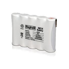 BEGHELLI - Batteria Nichel Cadmio 6V 0.75Ah AA HT Stilo Pacco.