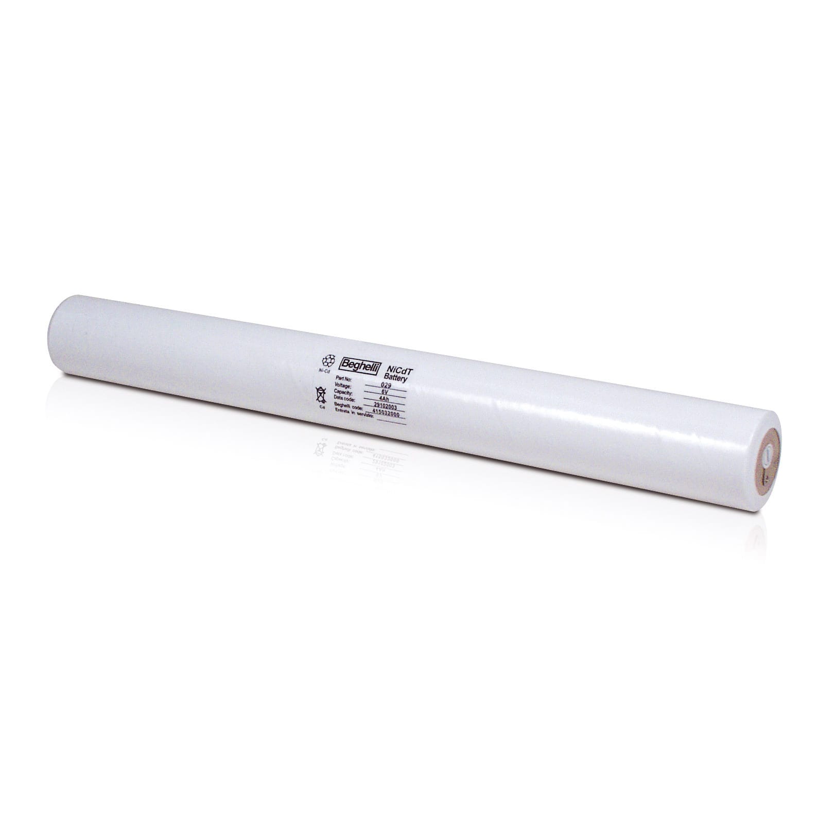 BEGHELLI - Batteria NC HT 6V 4Ah Dimensione D Stilo Alta Temperatura.