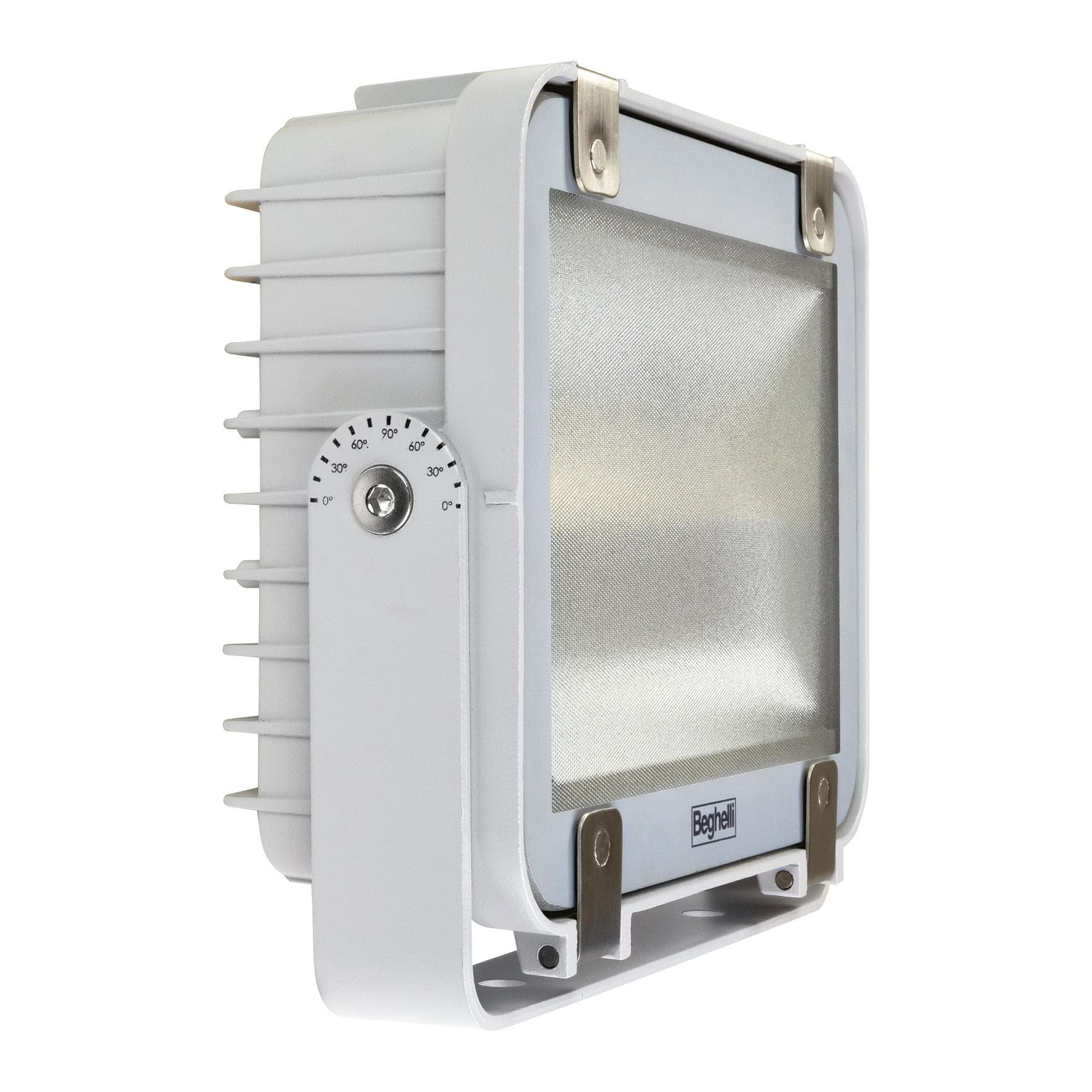 BEGHELLI - Proiettore esterno resistente, compatto e luminoso con corpo in alluminio e schermo in vetro temprato. Riflettore in alluminio per diffusione simmetrica/asimmetrica. PRO LED 1X50 4K. F50LED