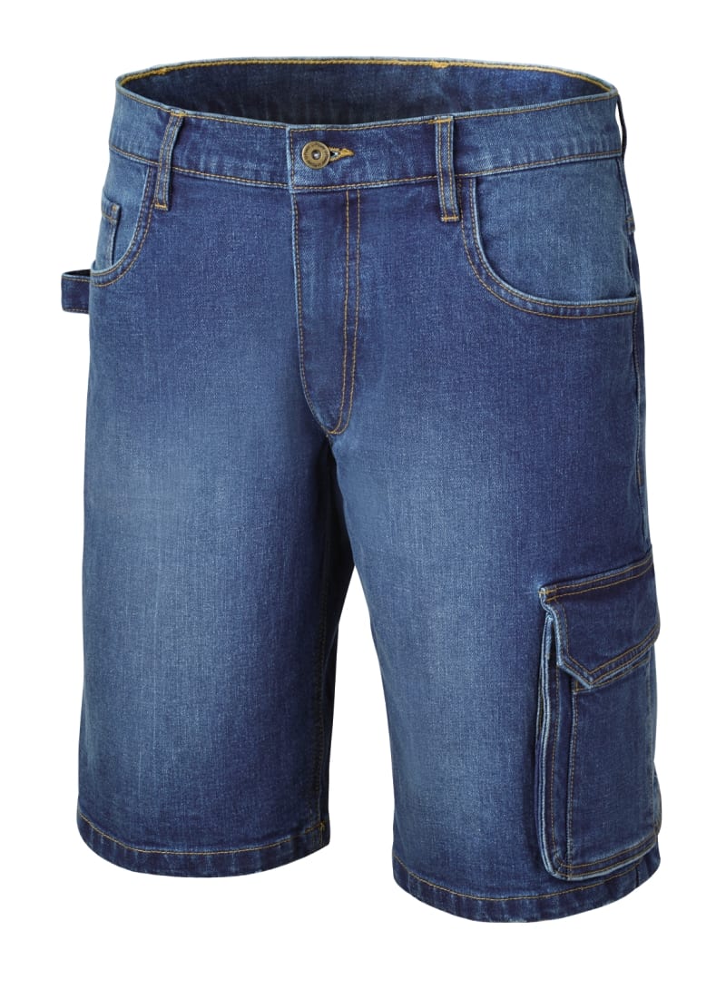 BETA - Bermuda jeans da lavoro elasticizzati in denim gr. 370 tg. XL, ideali per comfort e resistenza.