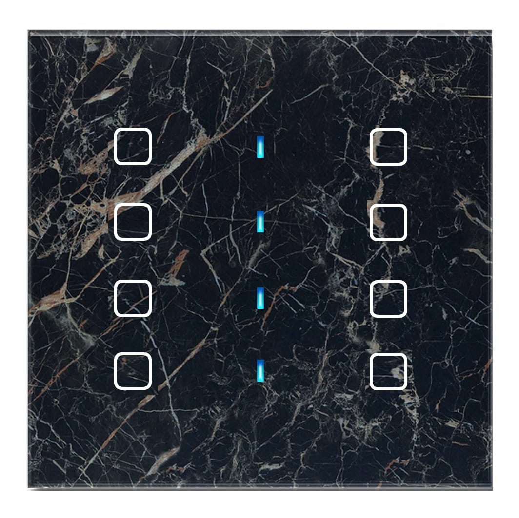 BLUMOTIX - QUBIK MARBLE COVER VETRO 8P, 80X80 BLACK