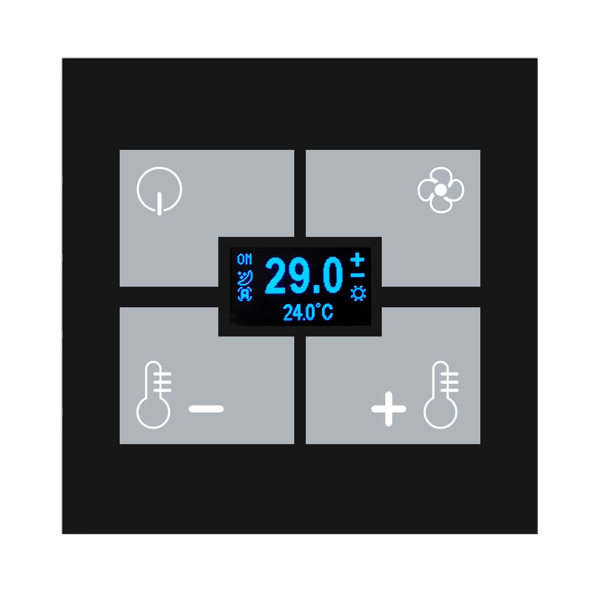 BLUMOTIX - QUBIK BUTTON COVER TA VETRO 80X80 B