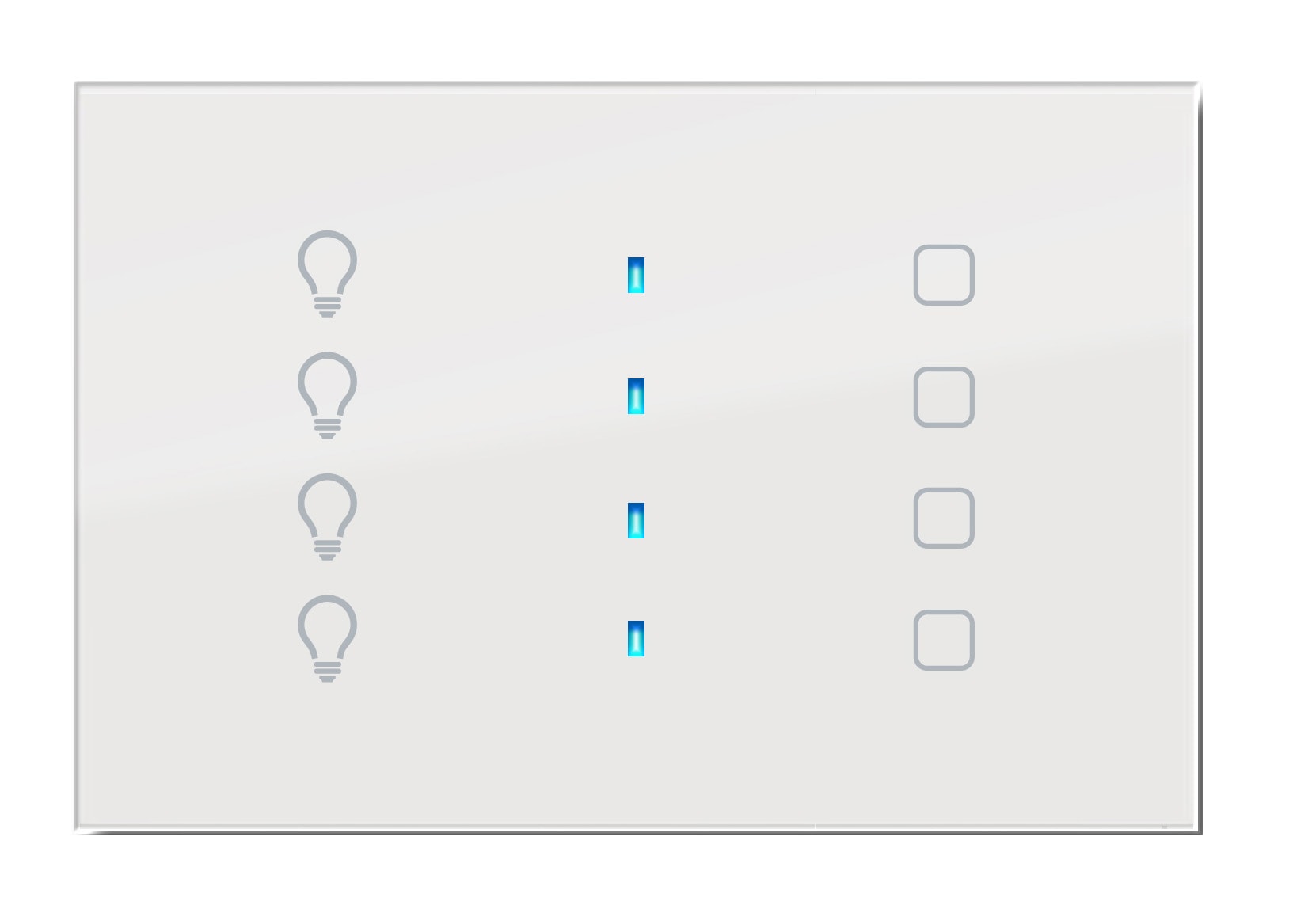 BLUMOTIX - QUBIK ICON COVER VETRO 4PL ON-OFF 80X80B