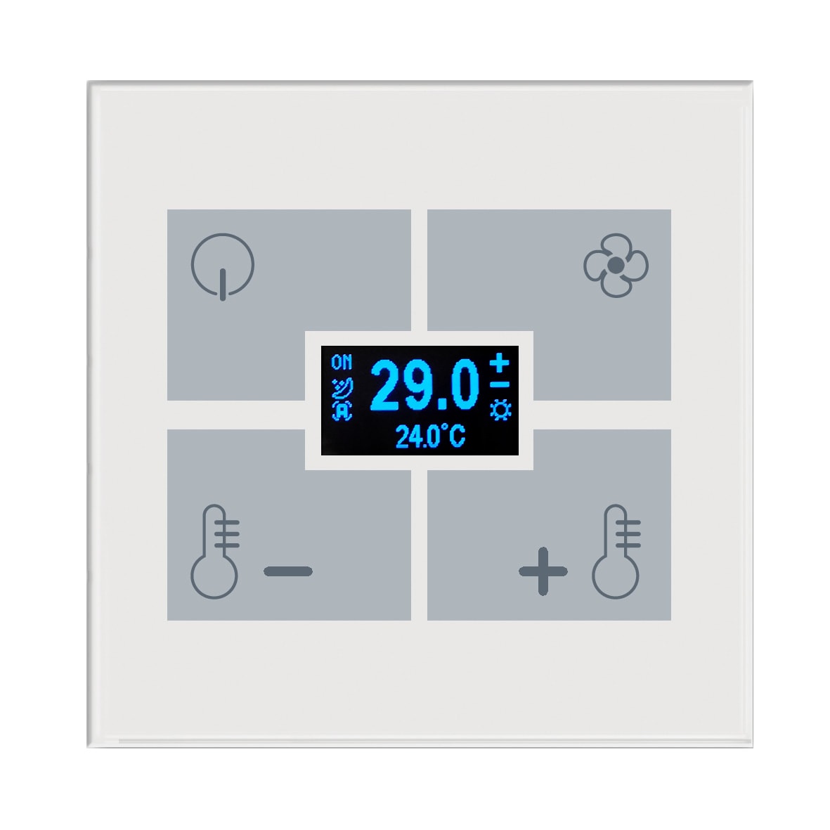 BLUMOTIX - QUBIK BUTTON COVER TA VETRO 80X80 W