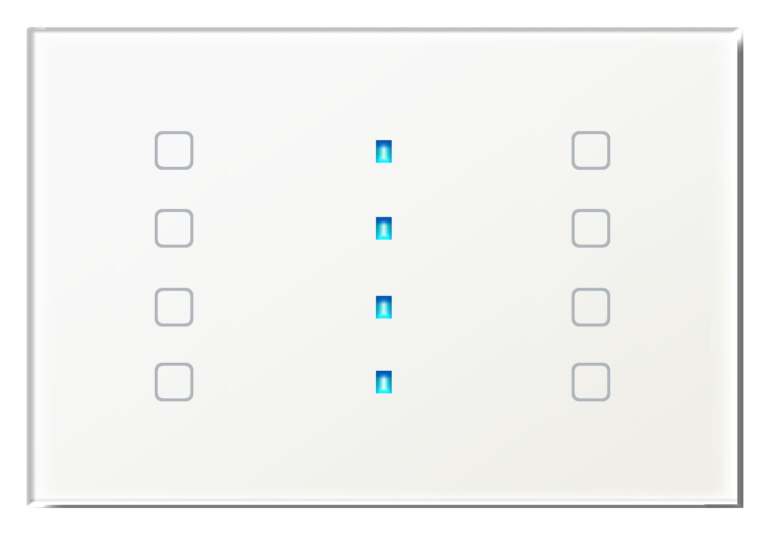 BLUMOTIX - QUBIK BUTTON COVER VETRO 8P 120X80 WHITE