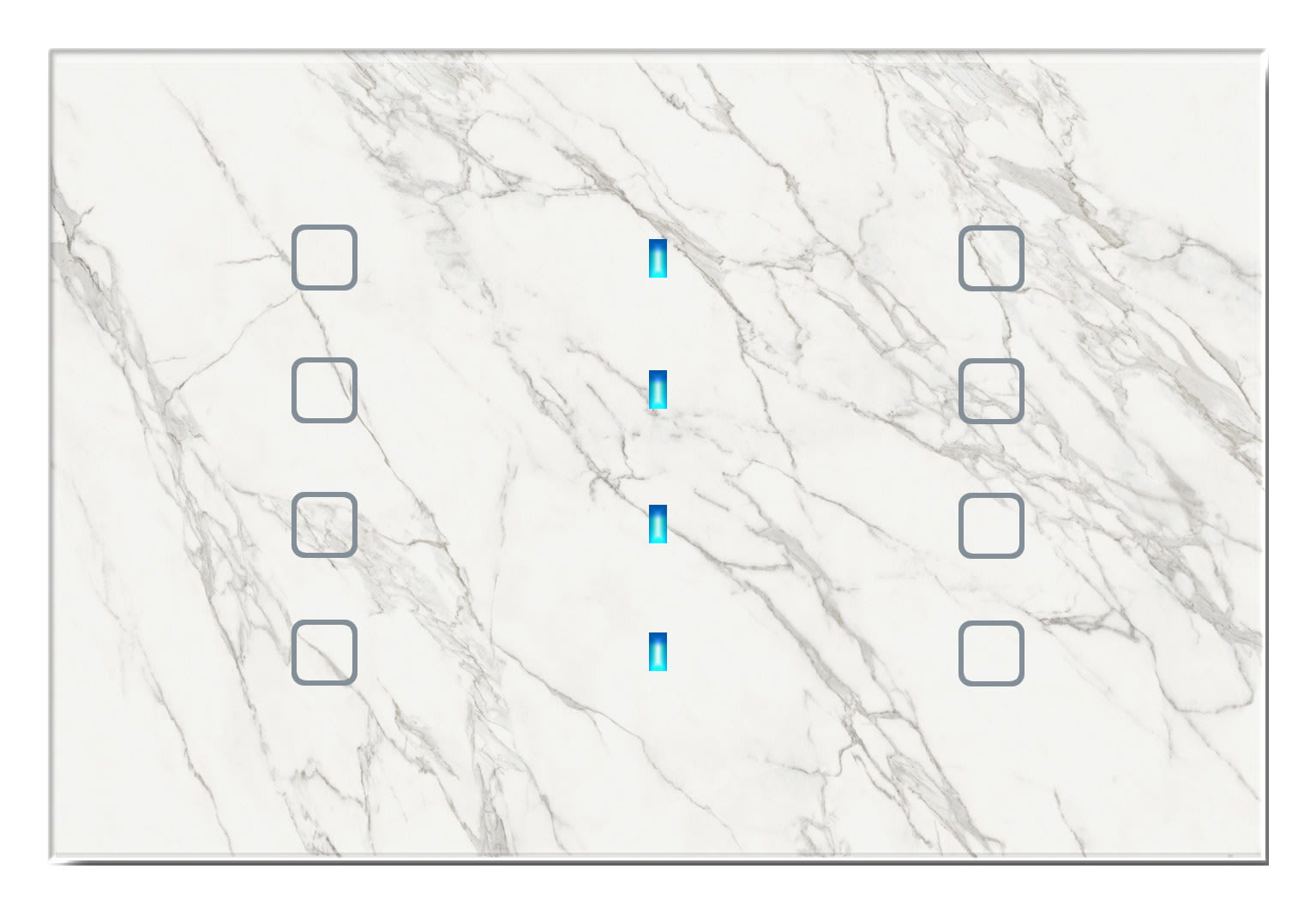 BLUMOTIX - QUBIK MARBLE COVER VETRO 8P, 120X80 WHIT