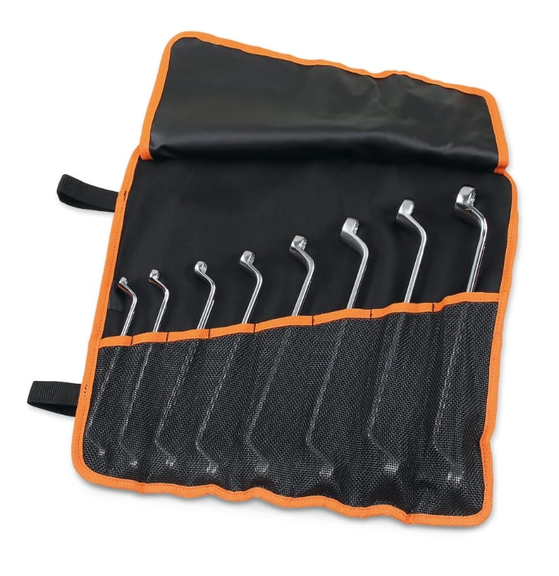 BETA - Serie di 8 chiavi poligonali doppie curve in busta avvolgibile di poliestere resistente 8pz /b8n.