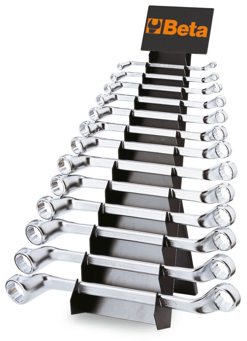 BETA - Serie di 13 chiavi poligonali doppie curve con supporto 13pz / sp13.