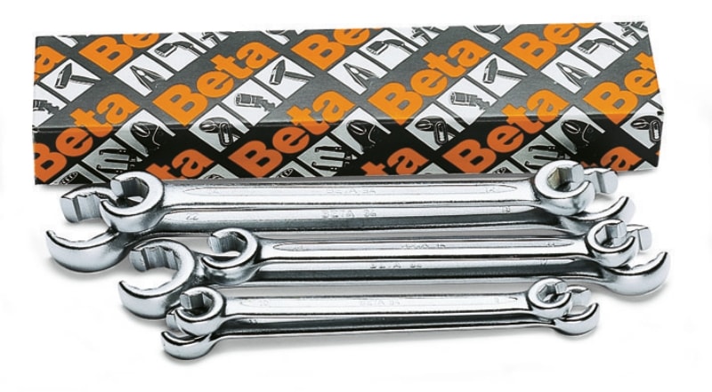 BETA - Serie di 10 chiavi per raccordi tubi CHIAVI APERTE 10PZ/S10.