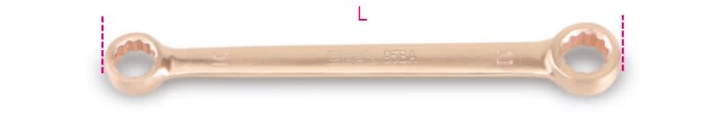 BETA - Chiavi poligonali doppie diritte antiscintilla BA 16X18, ideali per lavori in ambienti a rischio esplosione.