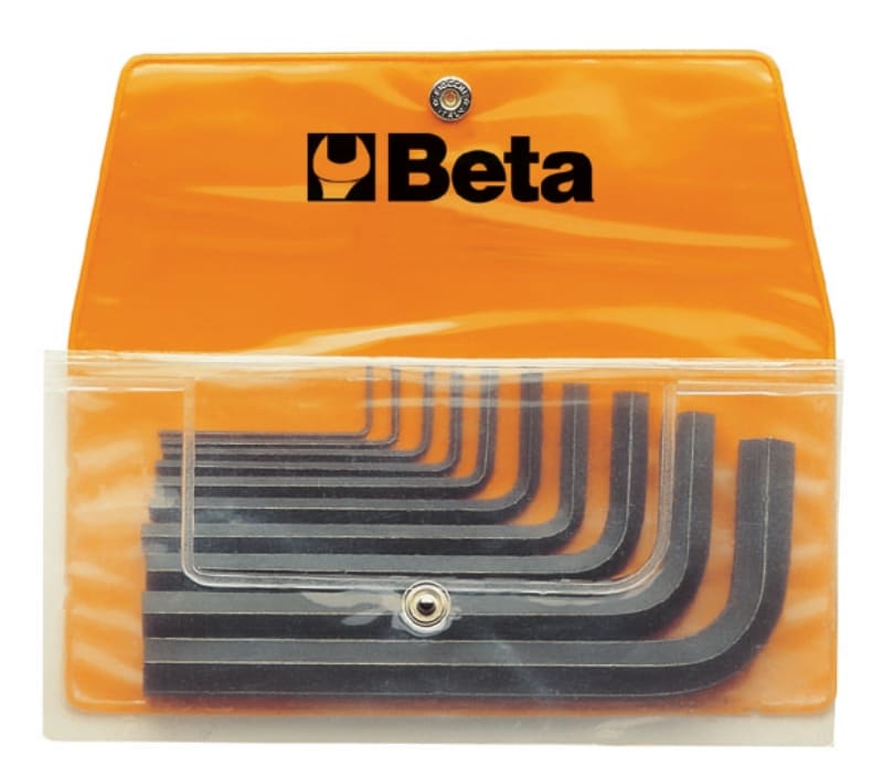 BETA - serie di 10 chiavi maschio esagonale piegate nere 10pz in busta n/b10