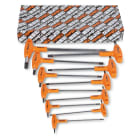 BETA - Chiavi maschio esagonale piegate con impugnatura di manovra cromate 11pz trasportate su supporto. 000960951