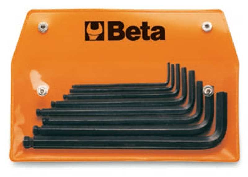 BETA - serie di 8 chiavi maschio esagonale piegate con estremita sferica in busta bp/as8pz