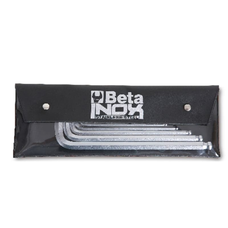 BETA - Serie 8 chiavi maschio esagonale piegate sferica acciaio inossidabile busta CH MAS INOX P/SFER BUSTA ES-BP AS/B8.