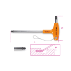 BETA - Chiave maschio esagonale piegata con estremità sferica, impugnatura di manovra cromata H-SAFE BP3.
