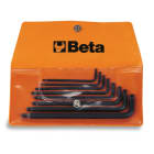 BETA - Serie di 8 chiavi maschio piegate con un’estremità sferica per viti con impronta Torx art. 97BTX in busta, chiavi mas tx p/sfer 8pz btx/b8 busta.