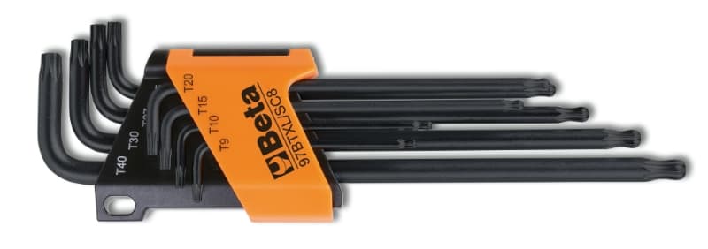 BETA - Chiavi maschio piegate con estremità sferica per viti Torx® lunghe 8pz.