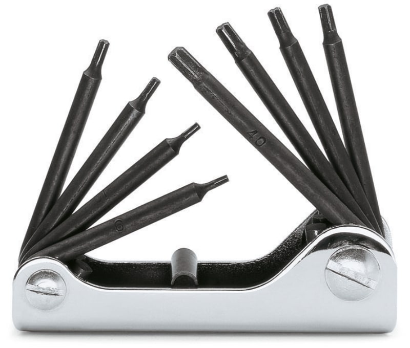 BETA - Serie di 8 chiavi maschio piegate per viti con impronta torx art. 97tx chiavi mas tx 8pz tx/g8 girevoli. 000970645