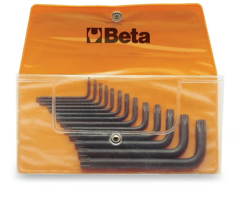 BETA - Serie di 13 chiavi maschio piegate per viti con impronta torx art. 97tx in busta chiavi mas tx 13pz tx/b13 busta.