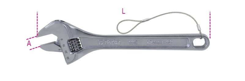 BETA - Chiave regolabile a rullino con sistema anticaduta H-SAFE CR.ROT.DX 12'E 300.