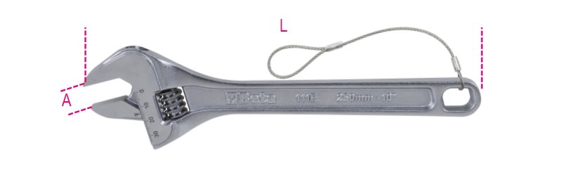 BETA - Chiave regolabile a rullino con sistema anticaduta H-SAFE CR.ROT.DX 18'E 450.