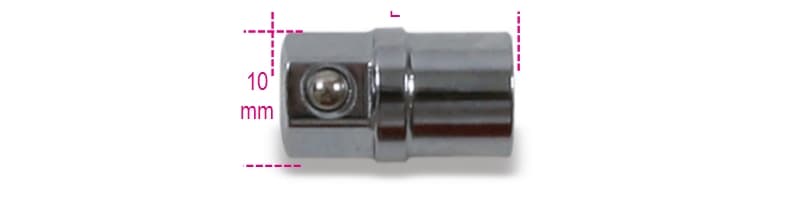 BETA - Adattatore portainserti da 1/4 per chiavi a cricchetto da 10 mm cromato, racc. ch cricch. maschio es 10 femm e1/4.