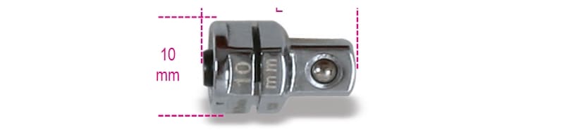 BETA - Adattatore a sgancio rapido da 1/4" per chiavi a cricchetto da 10 mm cromato RACC. CH CRICCH. MASCHIO ESAG 10 - Q 1/4.