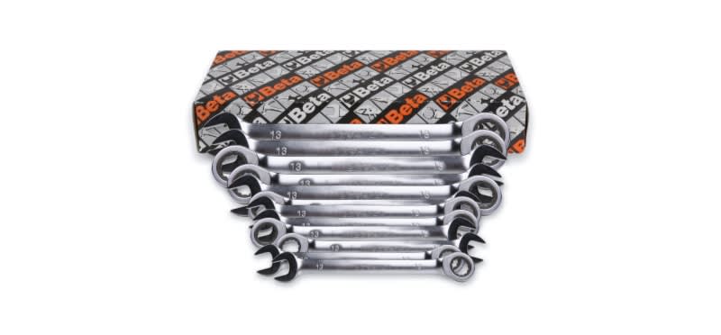 BETA - Serie di 12 chiavi combinate a cricchetto diritte art. 141 ch. comb. cricchetto diritte sr. 12 pz s12