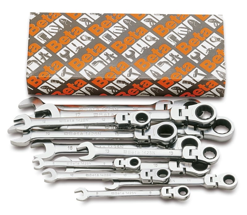 BETA - Serie di 13 chiavi combinate a cricchetto snodate CH combinate cricchetto snodate SR.13PZ/S13.