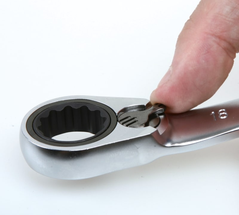 BETA - Serie di 5 chiavi poligonali doppie piegate a 15° a cricchetto reversibile in busta di Nylon CHIAVI POL.PIEG DP CRICCH. BUSTE 5PZ /B5