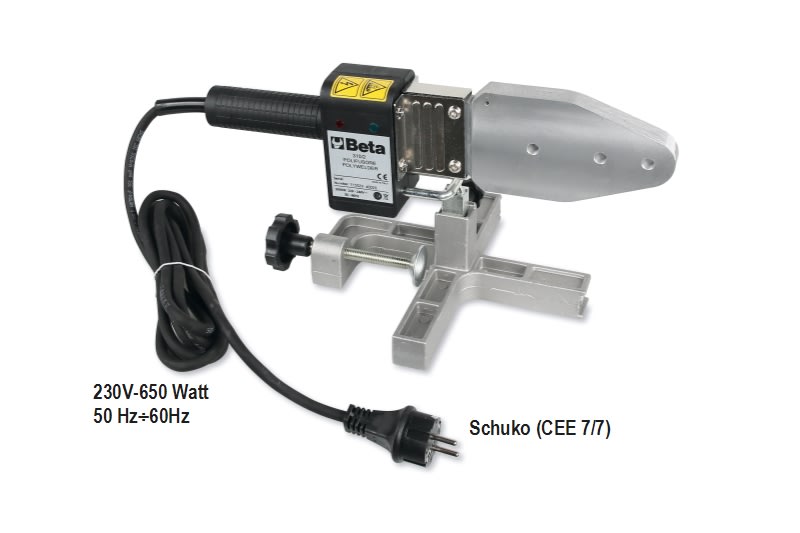 BETA - Polifusori per saldatura tubi 16-75 /2 e raccordi in materiale plastico PE, PP, PVC e PVDF.