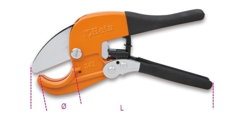 BETA - Cesoia a cricchetto per tubi in materiale plastico PVC 003420030