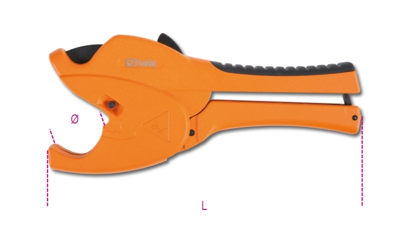 BETA - Cesoia a cricchetto per tubi in materiale plastico con corpo in lega di magnesio PLUS tubi mm50 P.