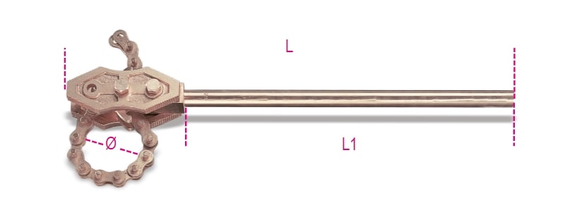 BETA - Giratubi reversibili a catena modello pesante antiscintilla L600 BA 100.