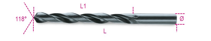 BETA - Punte elicoidali cilindriche serie corta in acciaio HSS rullate AS 15/64 poll. 004100382