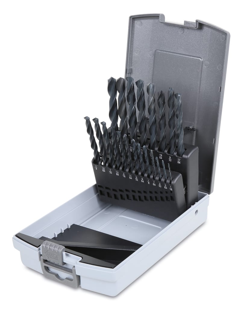 BETA - Serie di punte elicoidali cilindriche in cassetta HSS POL ASSP21 21pz.
