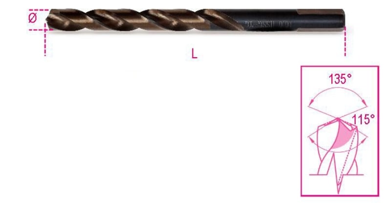 BETA - Punte elicoidali cilindriche con affilatura speciale a doppia coppia di taglienti in acciaio HSS-G DP CONO AFF/SPEC 4,00. 004160040