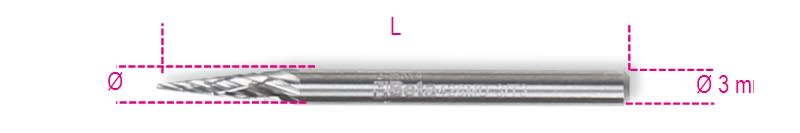 BETA - Mini frese rotative in metallo duro limare MD D3 triangolari 3. 004260336
