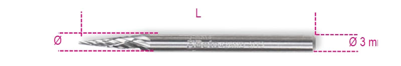 BETA - Mini frese rotative in metallo duro limare MD D3 triangolari 3.