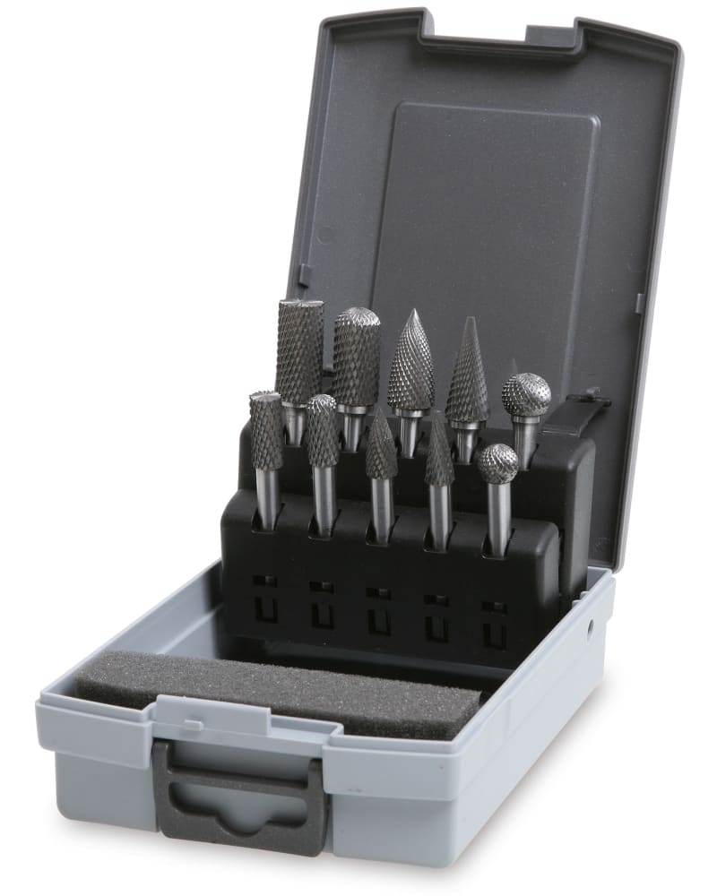 BETA - Serie di 10 lime rotative in metallo duro per acciaio e acciaio inox MD/SP10.
