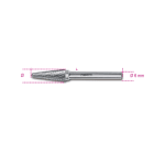 BETA - Lime rotative in metallo duro taglio incrociato HM6 triangolari arrot. 8. 004260515