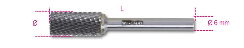 BETA - Lime rotative in metallo duro taglio incrociato HM4 e fresa limare MD cilindrica piana 12. 004260522