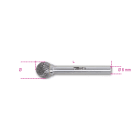 BETA - Lime rotative in metallo duro taglio incrociato HM6, frese limare MD D6 sferiche 6.