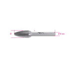 BETA - Lime rotative in metallo duro taglio incrociato HM6 e fresa limare MD D6 fiamma arrot 6.