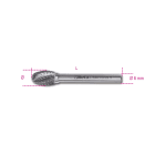 BETA - Lime rotative in metallo duro taglio incrociato HM6, frese limare MD D6 ovale 16.