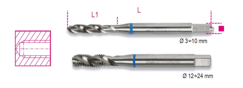 BETA - Maschi a macchina per fori ciechi passo grosso in acciaio HSS FC 3. 004280103