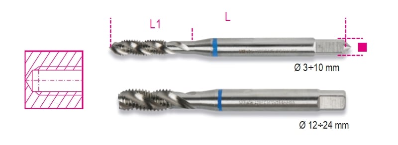 BETA - Maschi a macchina per fori ciechi passo grosso in acciaio HSS FC 3.