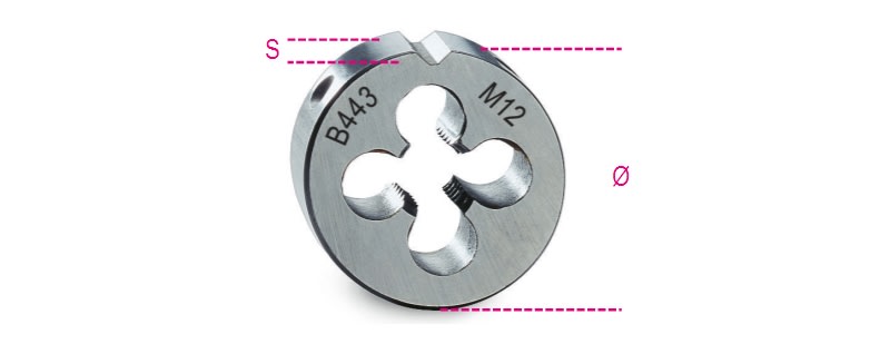 BETA - Filiere tonde filettatura metrica passo fine in acciaio HSS MF EST45X14 15X1,5.